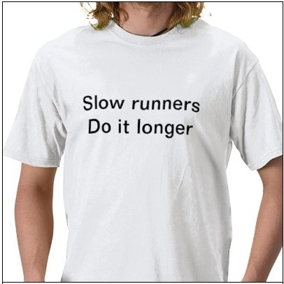 Slow runners do it longer